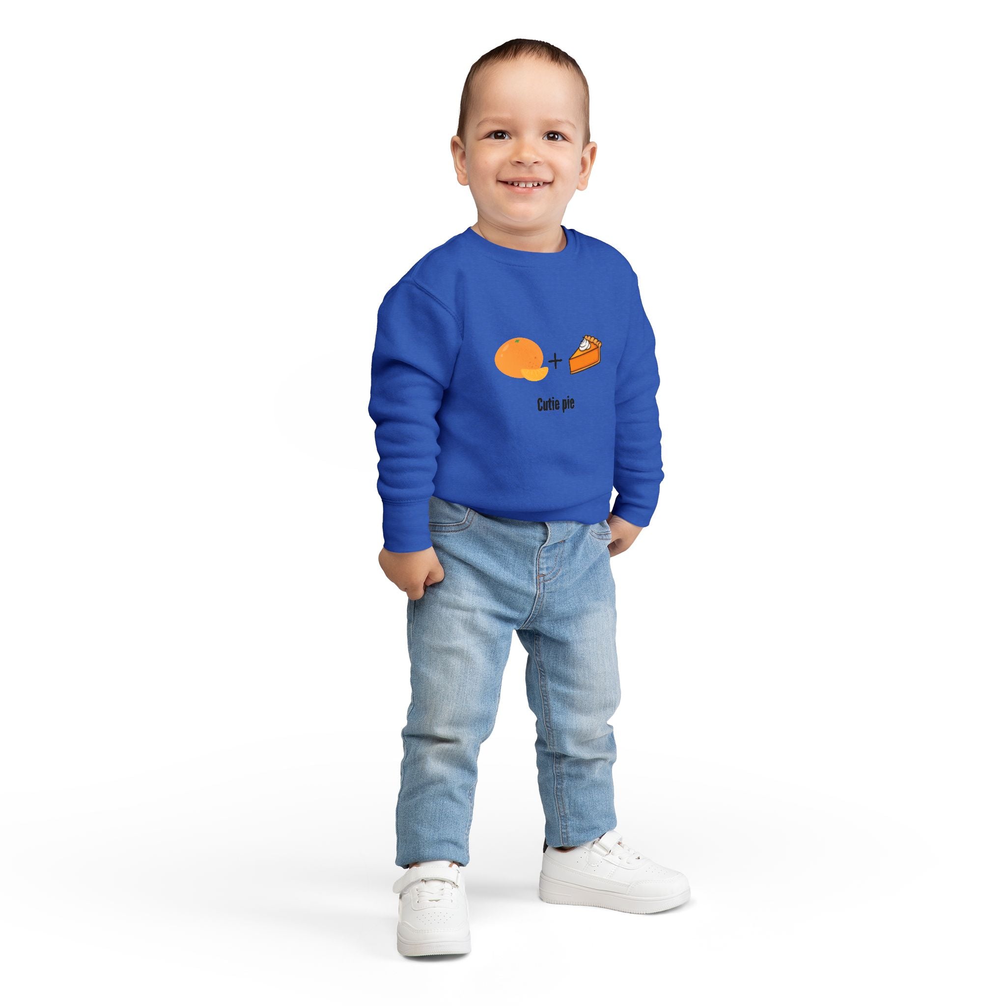Cutie Pie Toddler Sweatshirt — Orange + Pie Cute Graphic Pullover