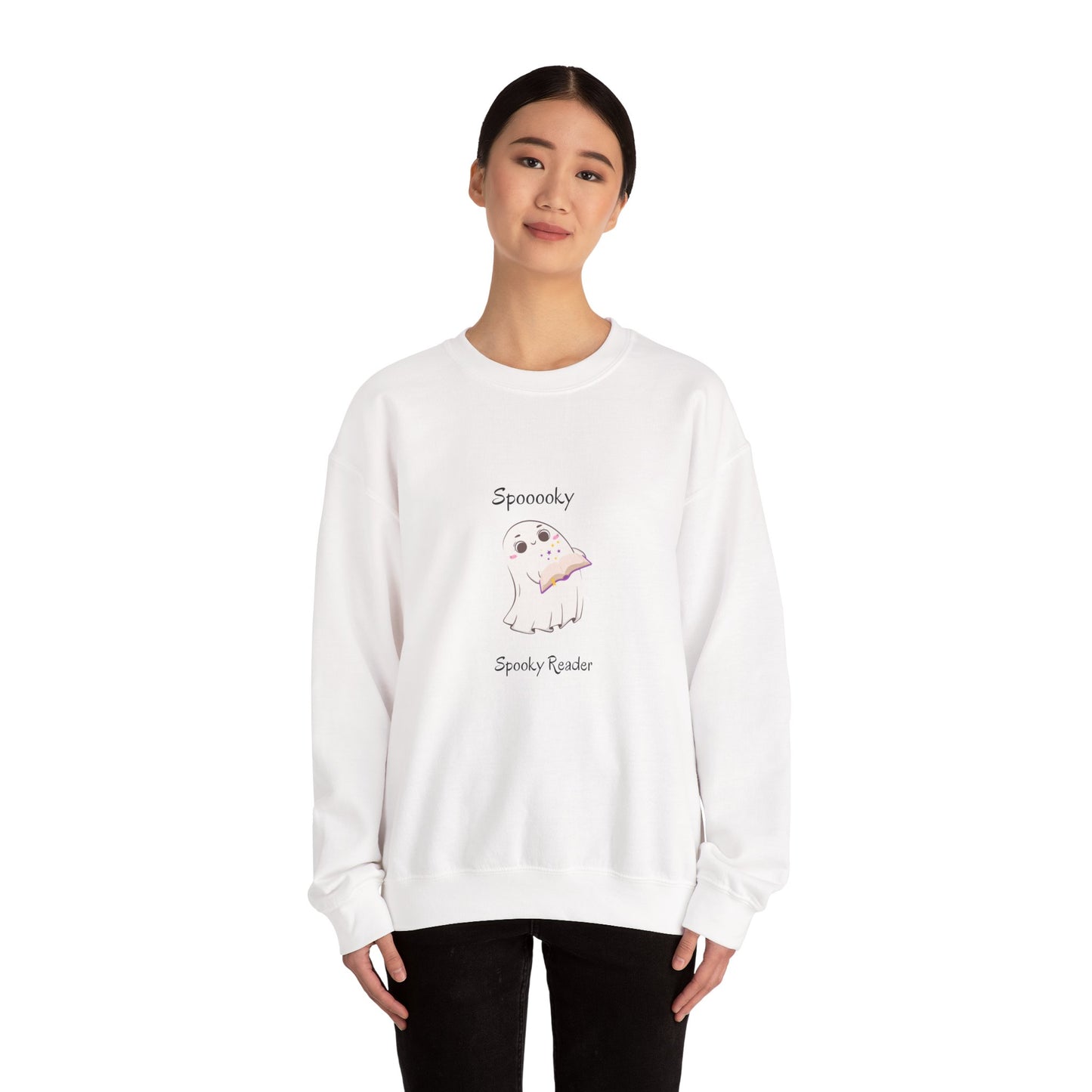 Spooky Reader Crewneck Sweatshirt for Cozy Nights