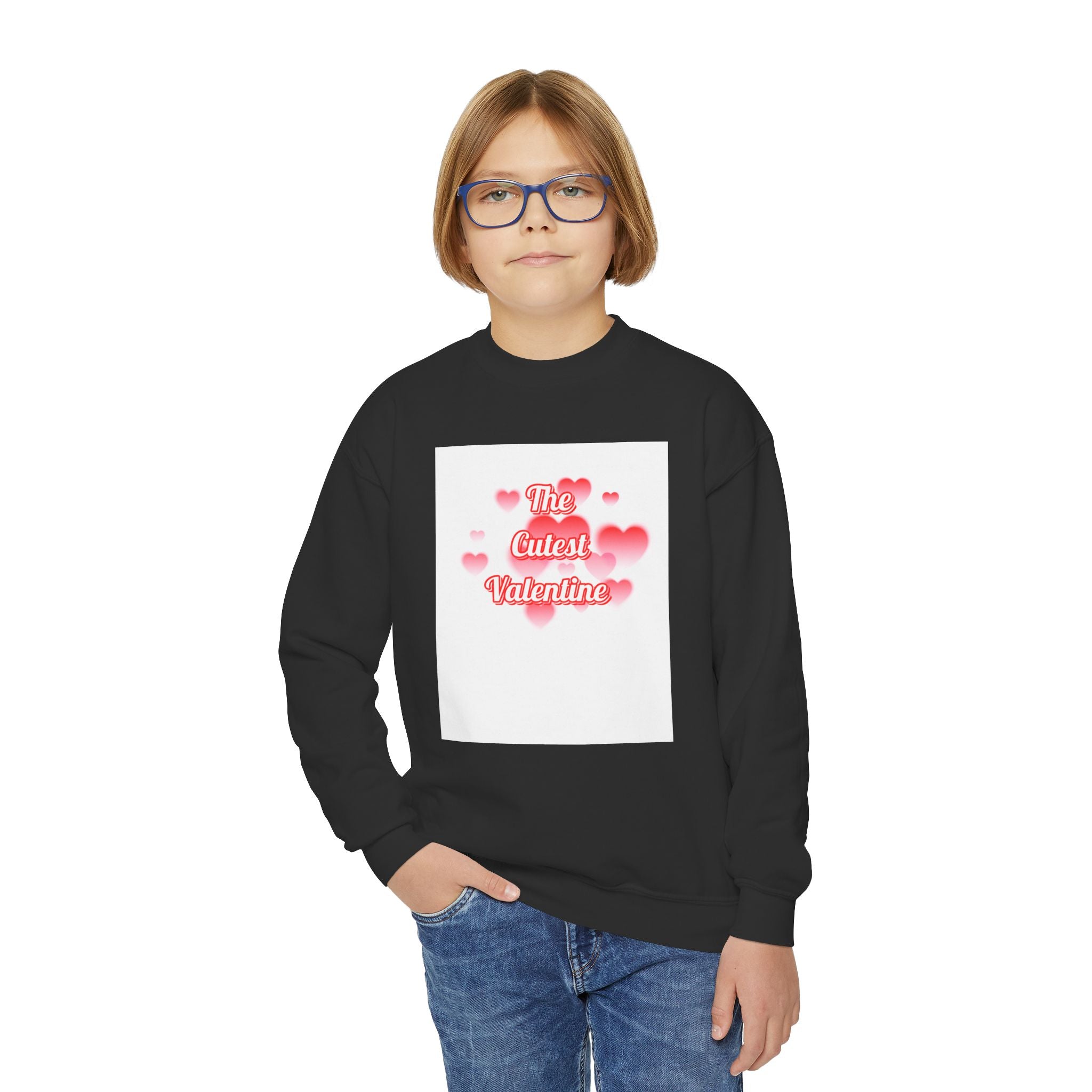 Valentine Hearts Crewneck Sweatshirt — Cutest Valentine Red Heart Design