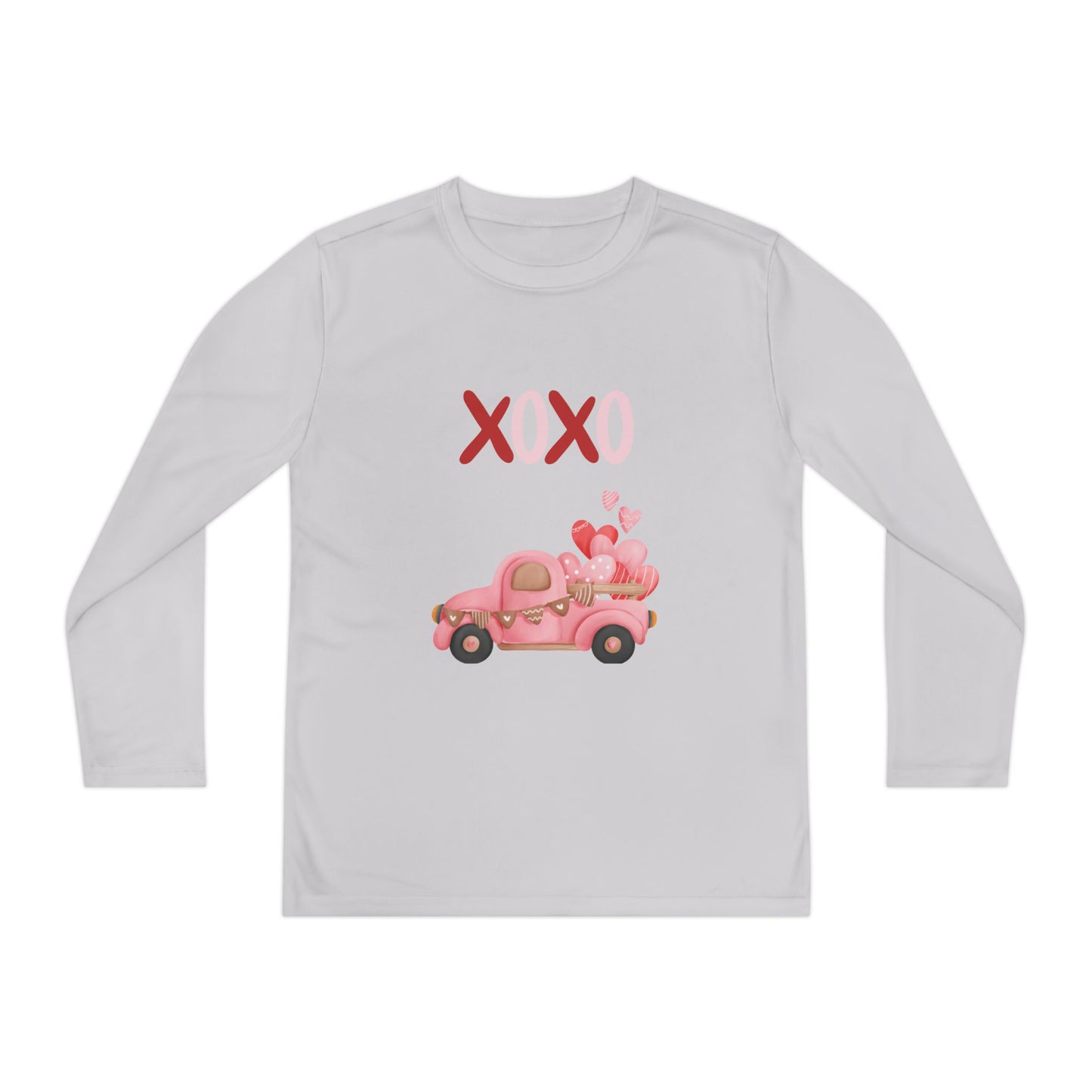 Youth Long Sleeve Tee — Pink Valentine Truck "XOXO" Design