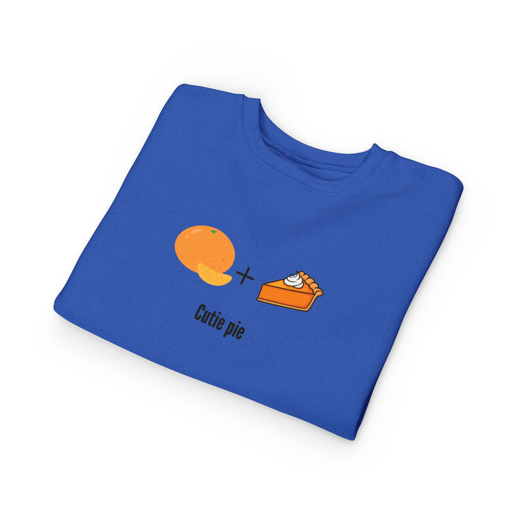 Cutie Pie Toddler Sweatshirt — Orange + Pie Cute Graphic Pullover