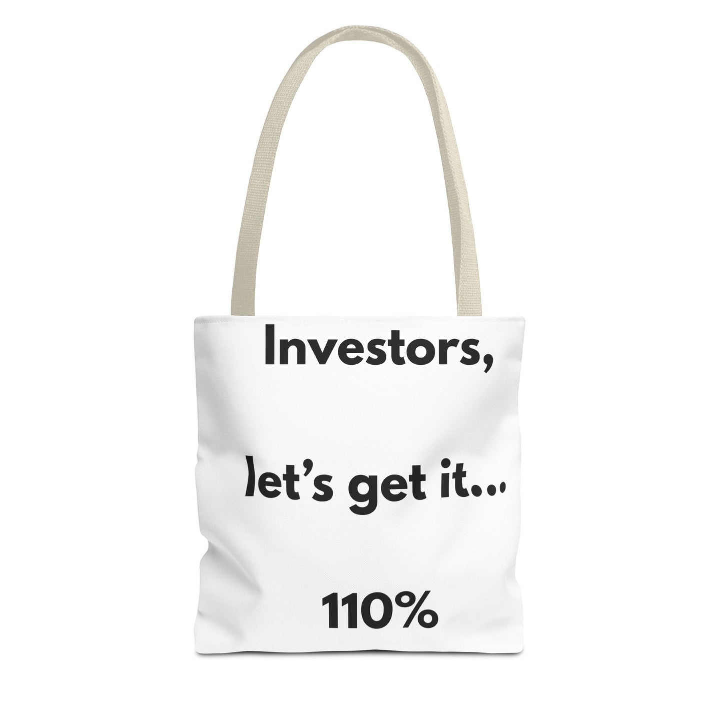 Investors Tote Bag — “Let’s get it… 110%” Motivational Investor Quote Tote