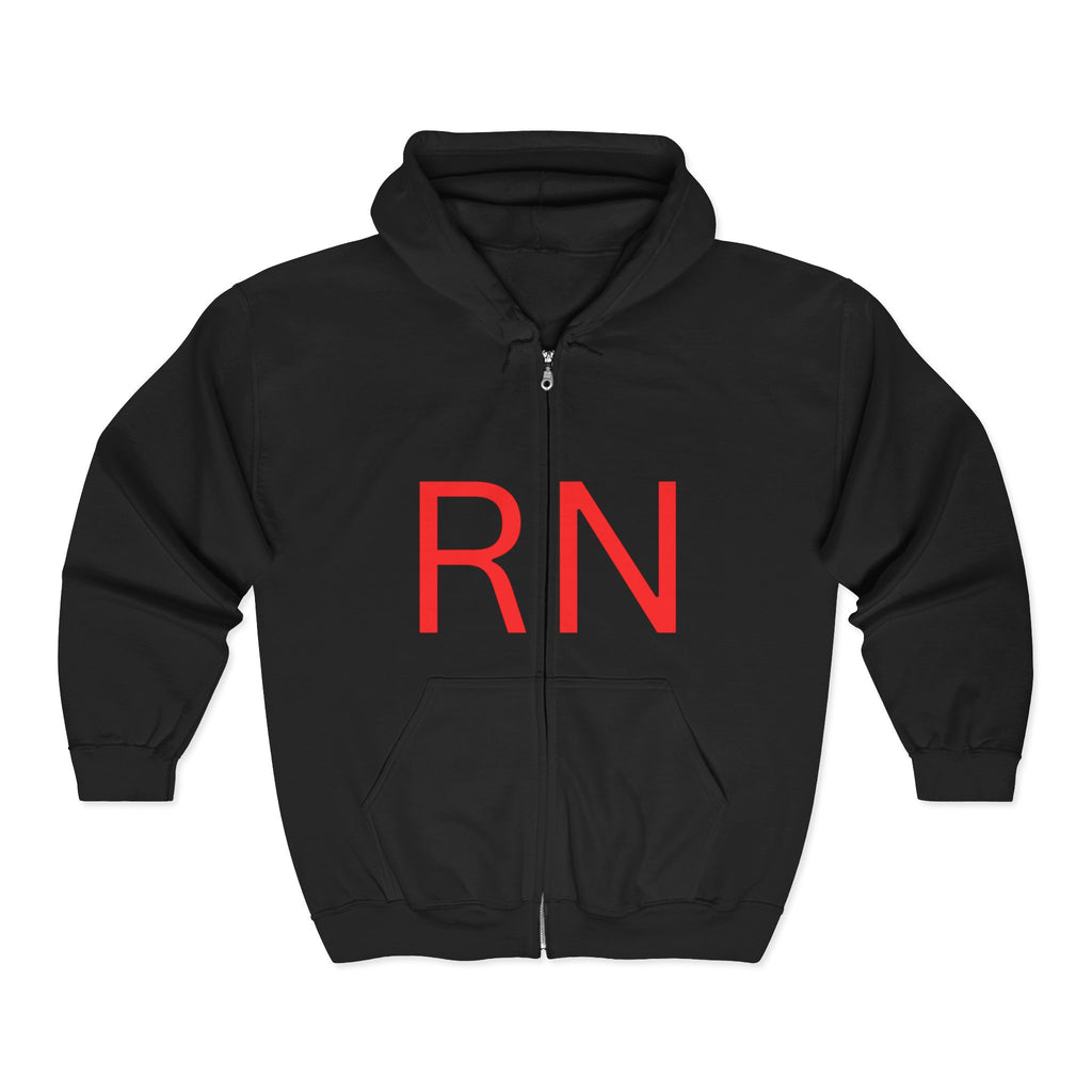 RN Zip Hoodie — "Remarkable Nonpareil" Nurse-Inspired Full-Zip Sweatshirt
