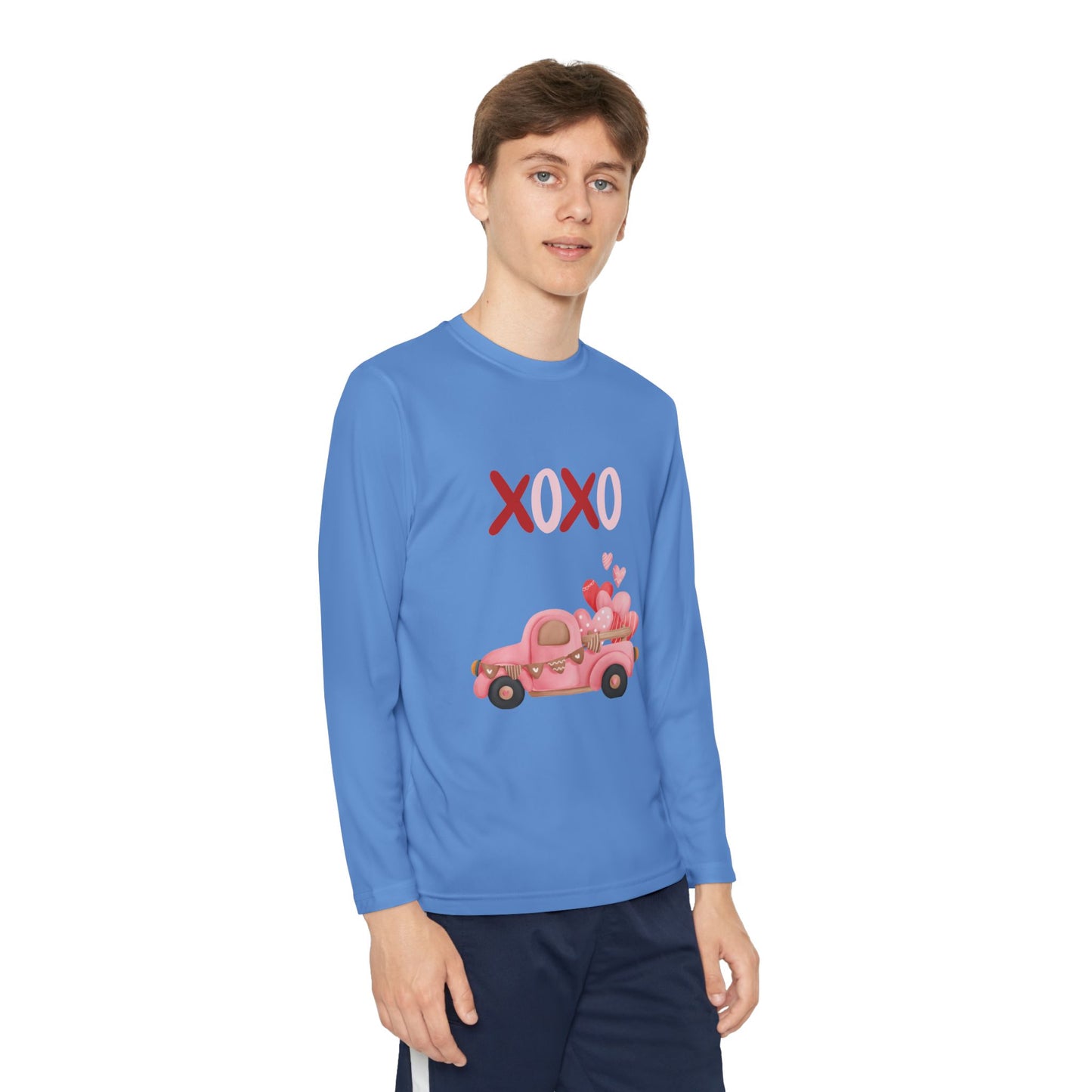 Youth Long Sleeve Tee — Pink Valentine Truck "XOXO" Design