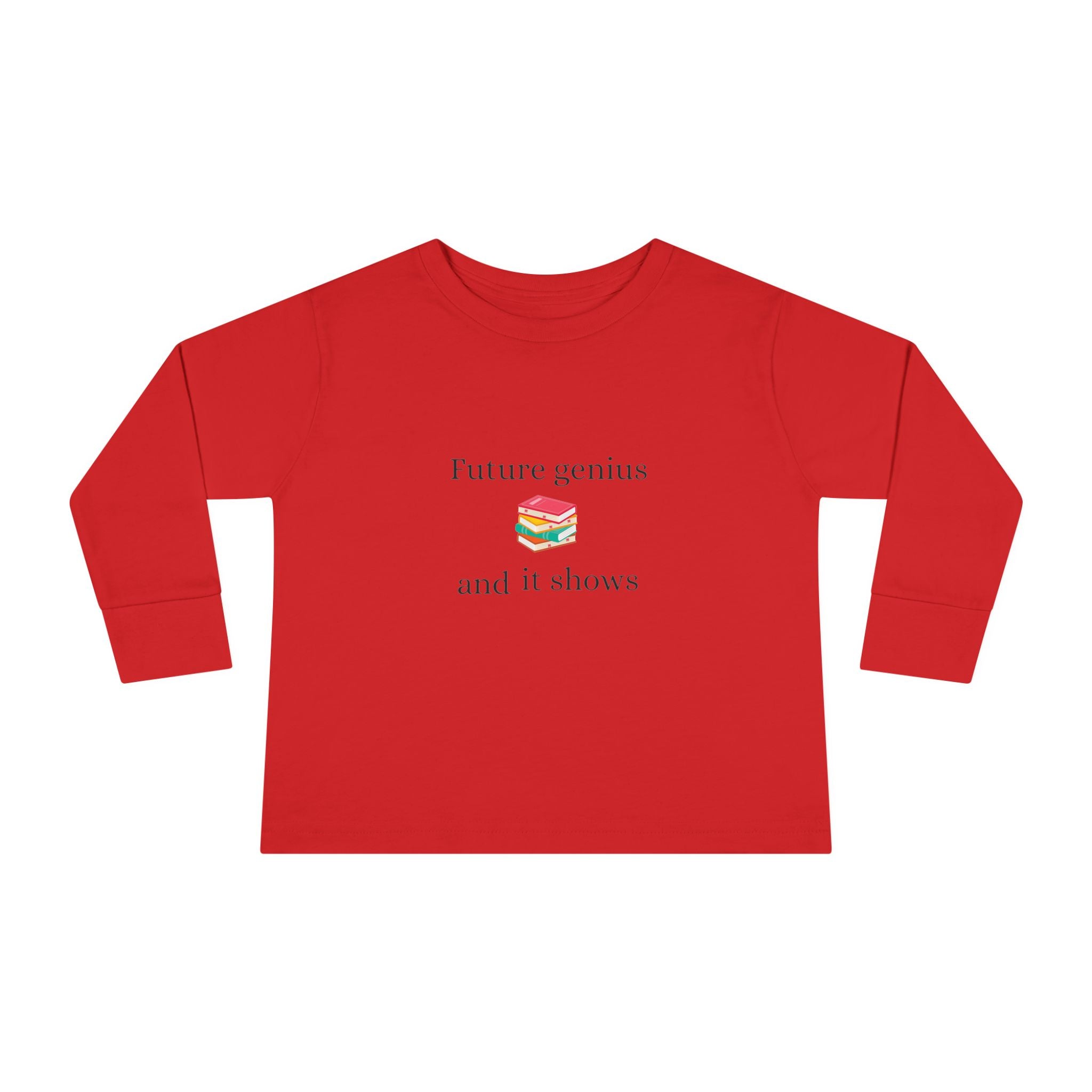 Toddler Long Sleeve Tee — "Future Reader" Rainbow Book Graphic