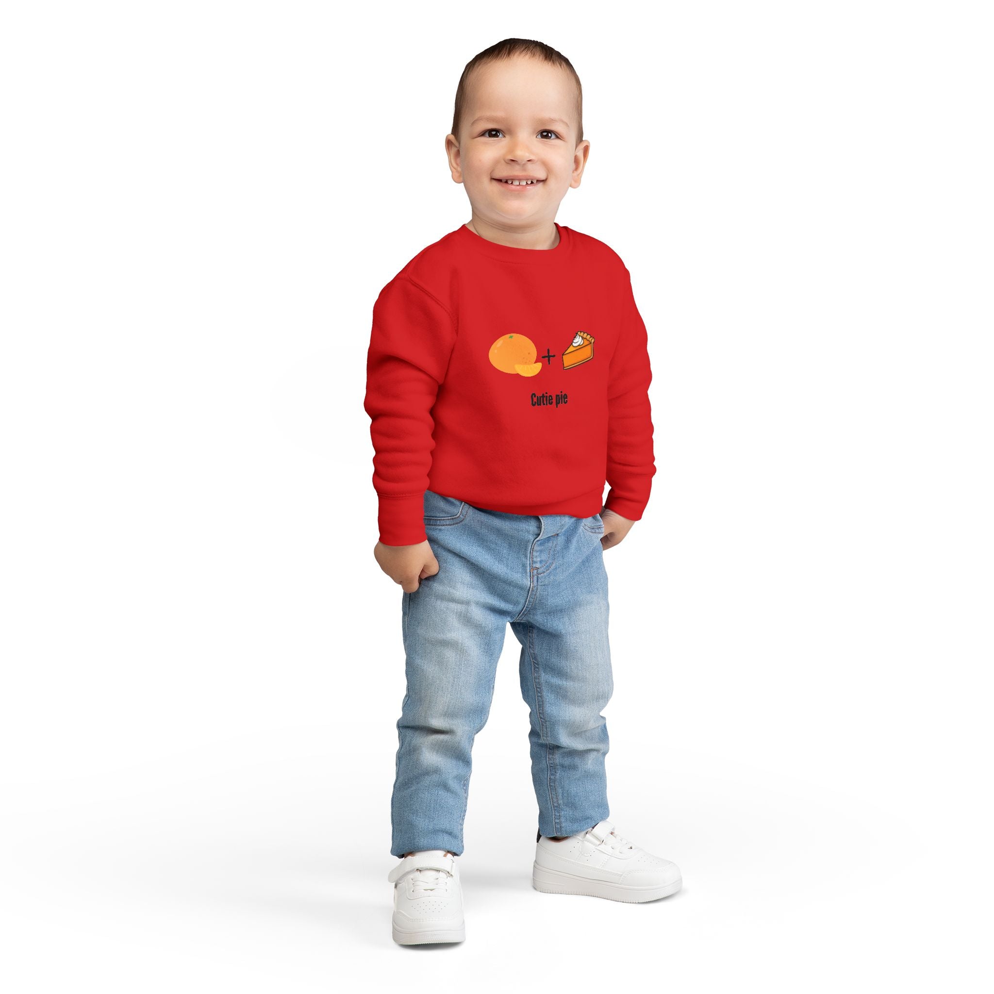 Cutie Pie Toddler Sweatshirt — Orange + Pie Cute Graphic Pullover