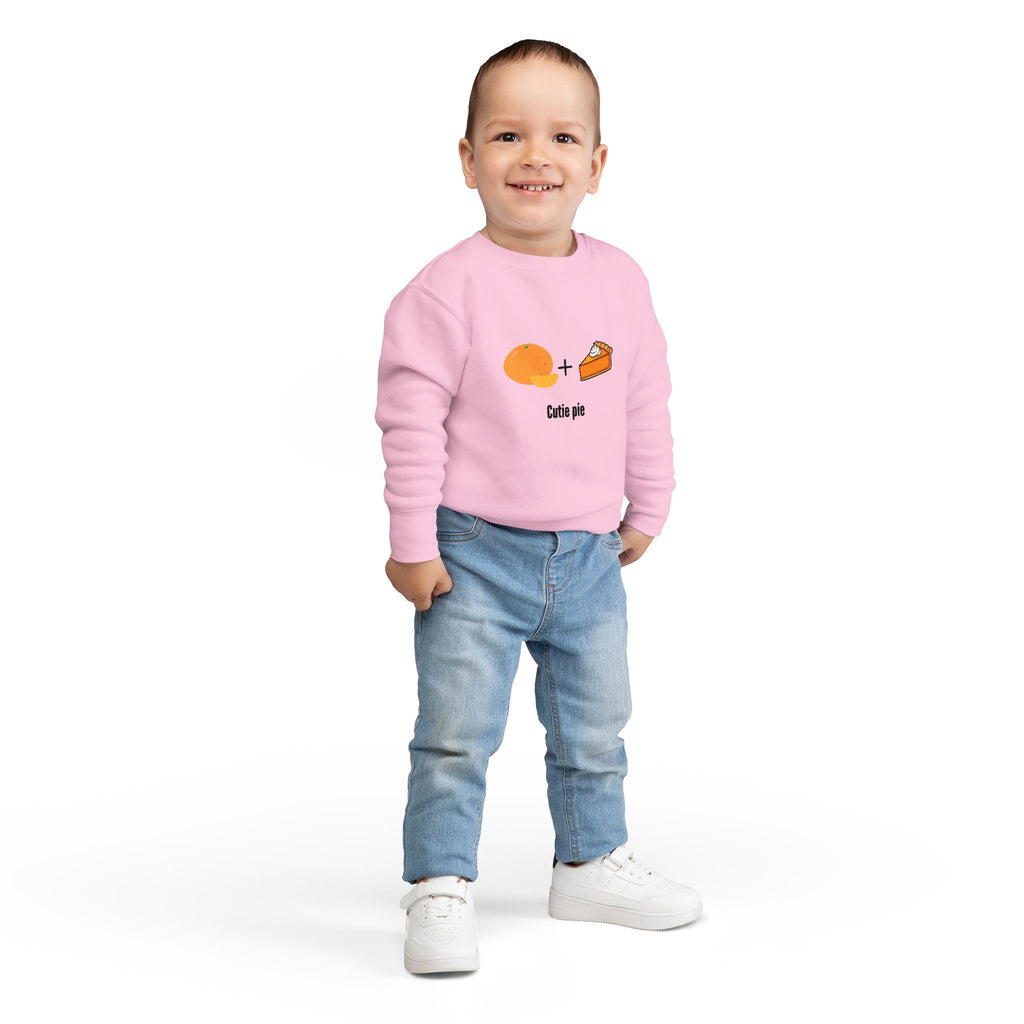 Cutie Pie Toddler Sweatshirt — Orange + Pie Cute Graphic Pullover