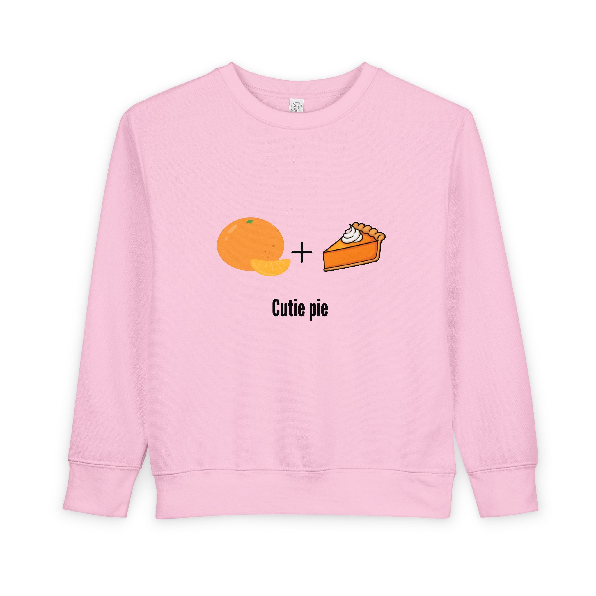 Cutie Pie Toddler Sweatshirt — Orange + Pie Cute Graphic Pullover