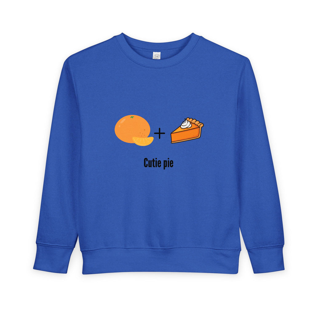 Cutie Pie Toddler Sweatshirt — Orange + Pie Cute Graphic Pullover