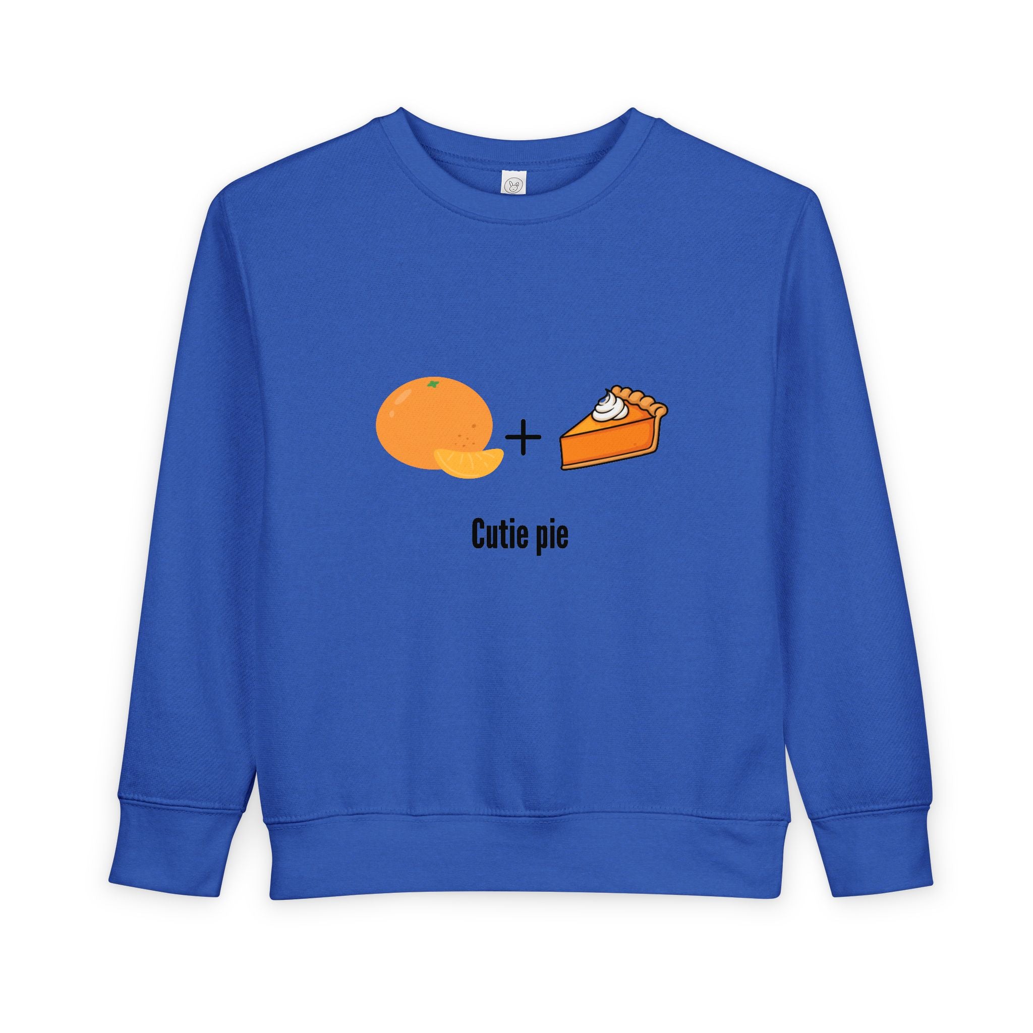 Cutie Pie Toddler Sweatshirt — Orange + Pie Cute Graphic Pullover