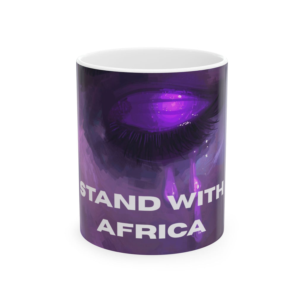 Stand With Africa Ceramic Mug — Solidarity Purple Design (11oz, 15oz)