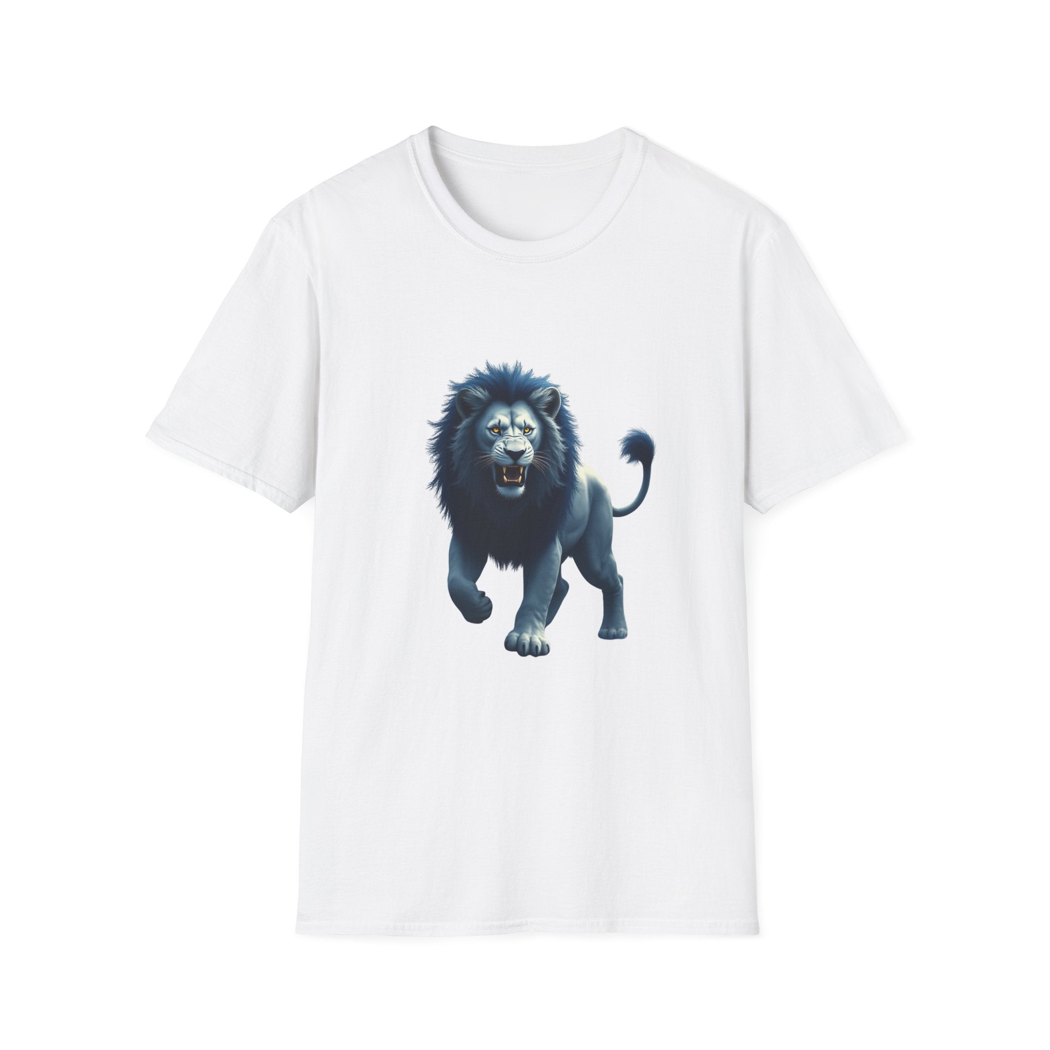 Lion Graphic T-Shirt — Roaring Blue Lion Design