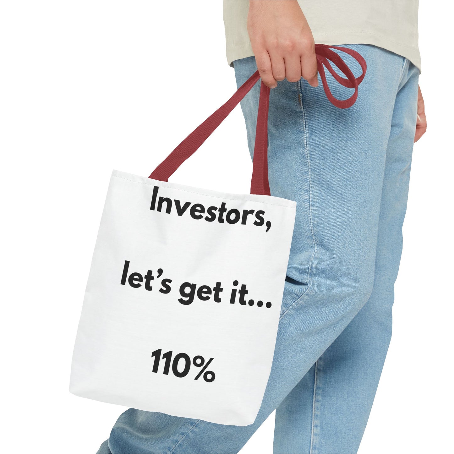 Investors Tote Bag — “Let’s get it… 110%” Motivational Investor Quote Tote