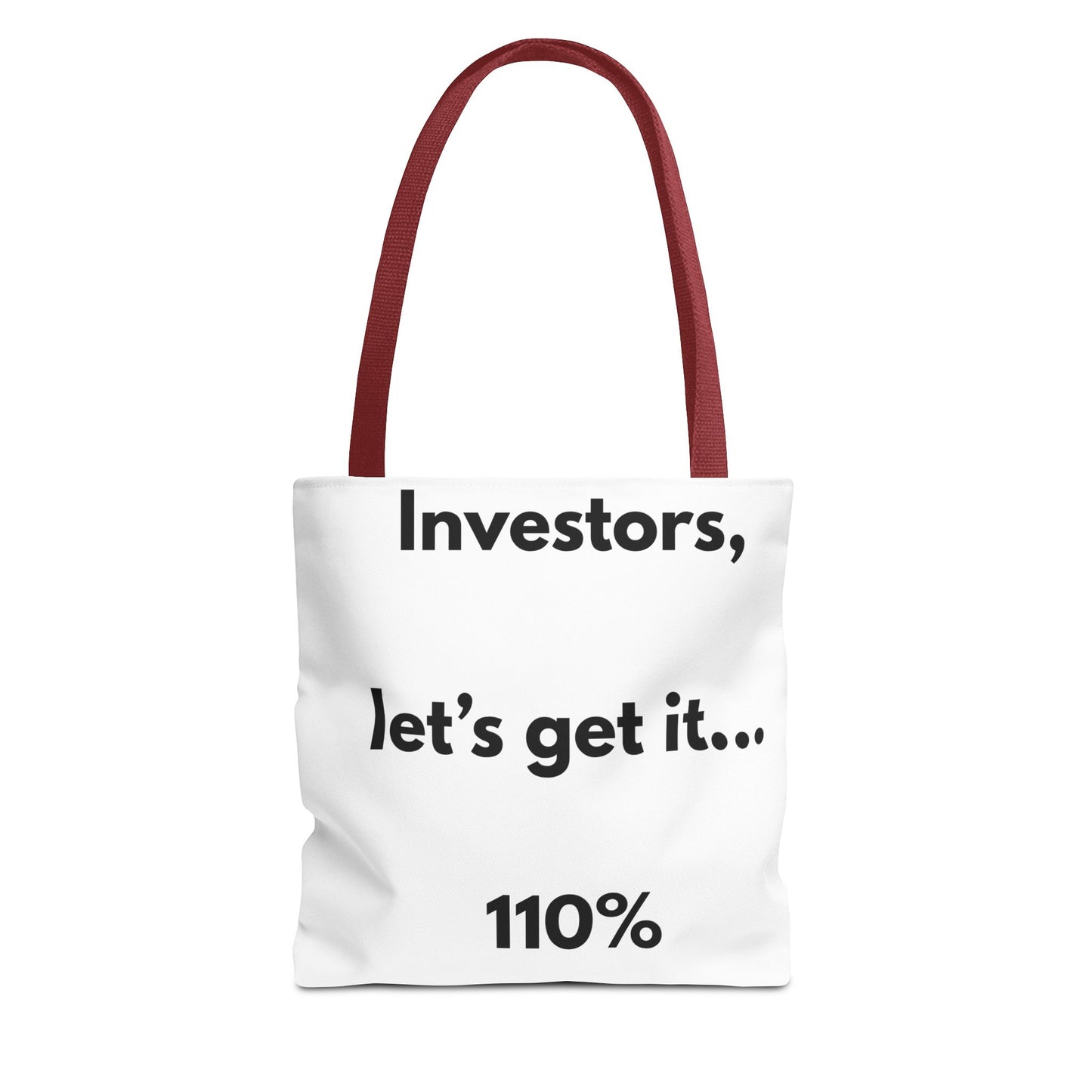 Investors Tote Bag — “Let’s get it… 110%” Motivational Investor Quote Tote