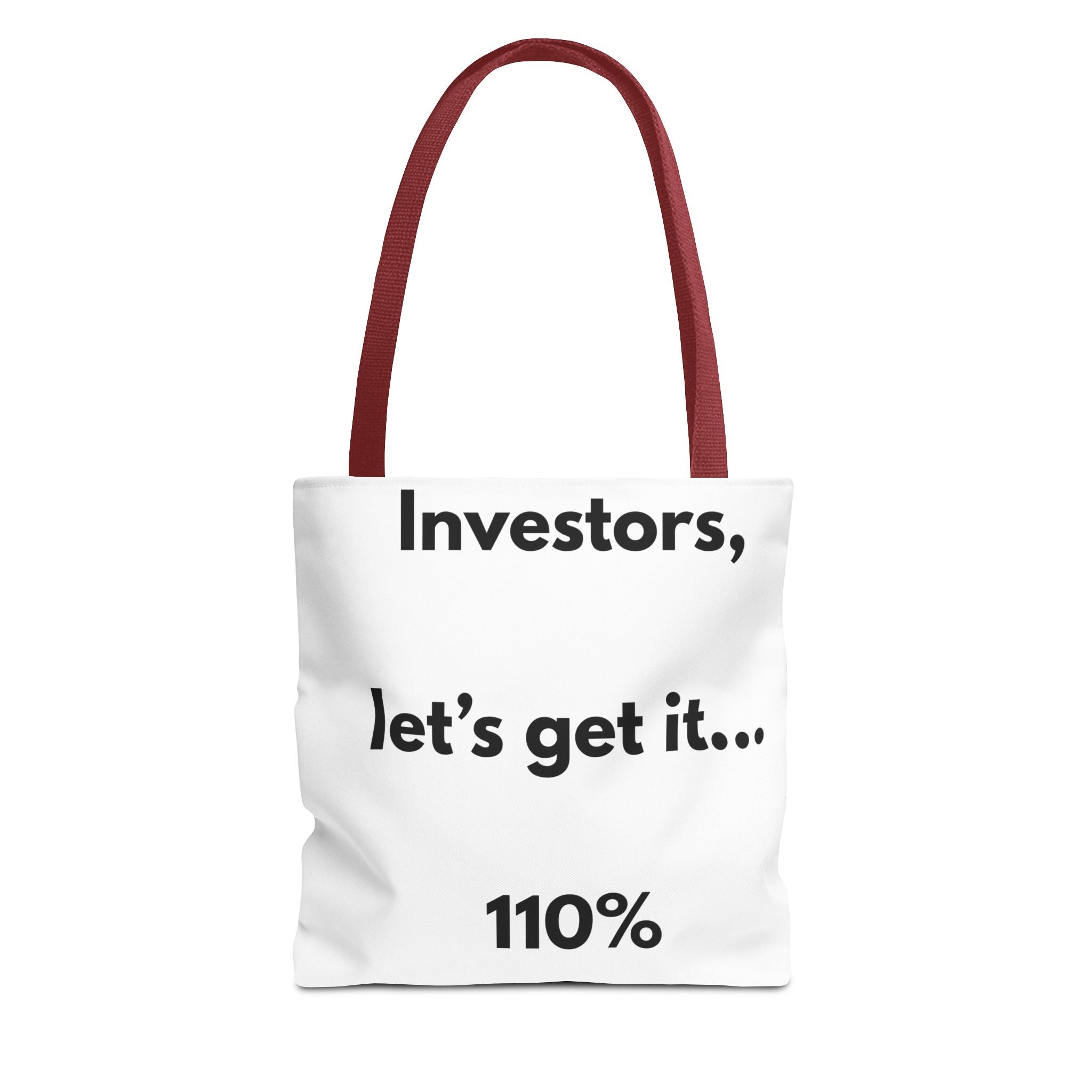 Investors Tote Bag — “Let’s get it… 110%” Motivational Investor Quote Tote