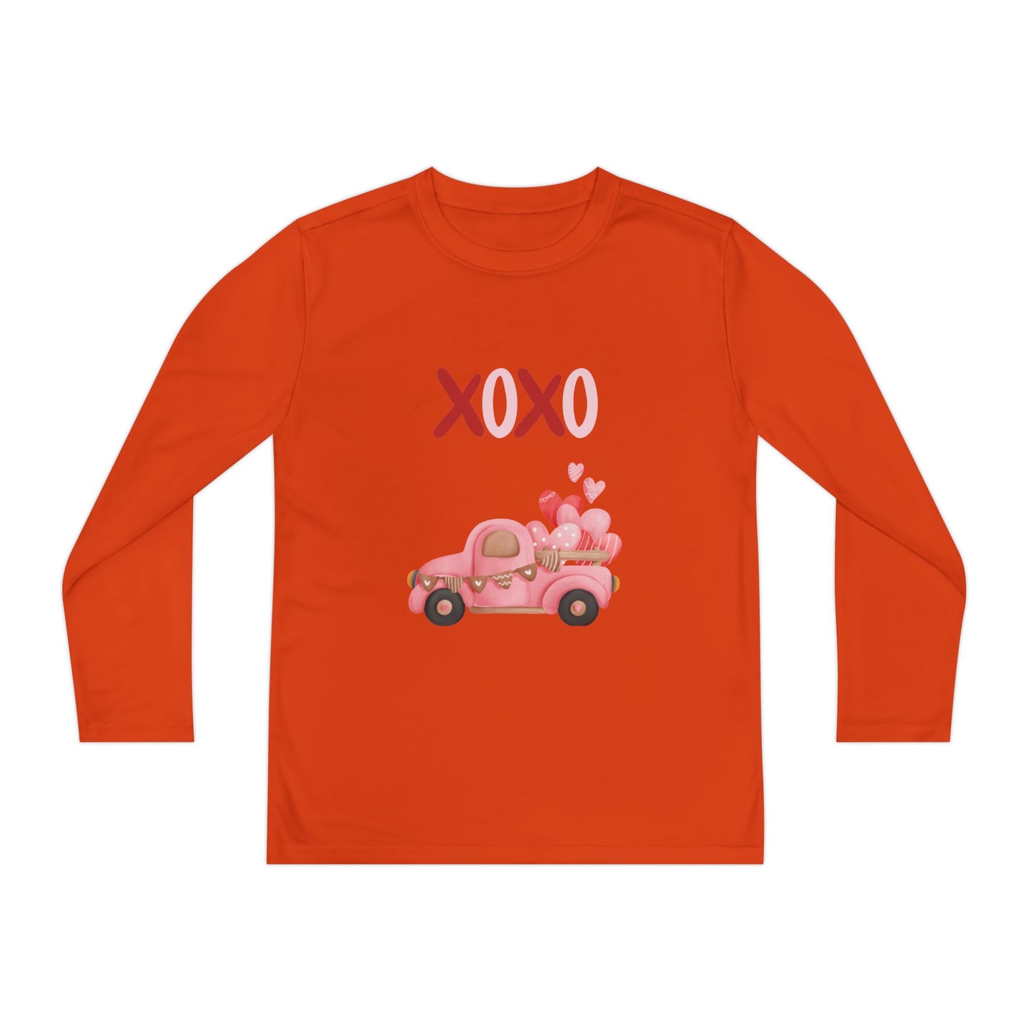 Youth Long Sleeve Tee — Pink Valentine Truck "XOXO" Design