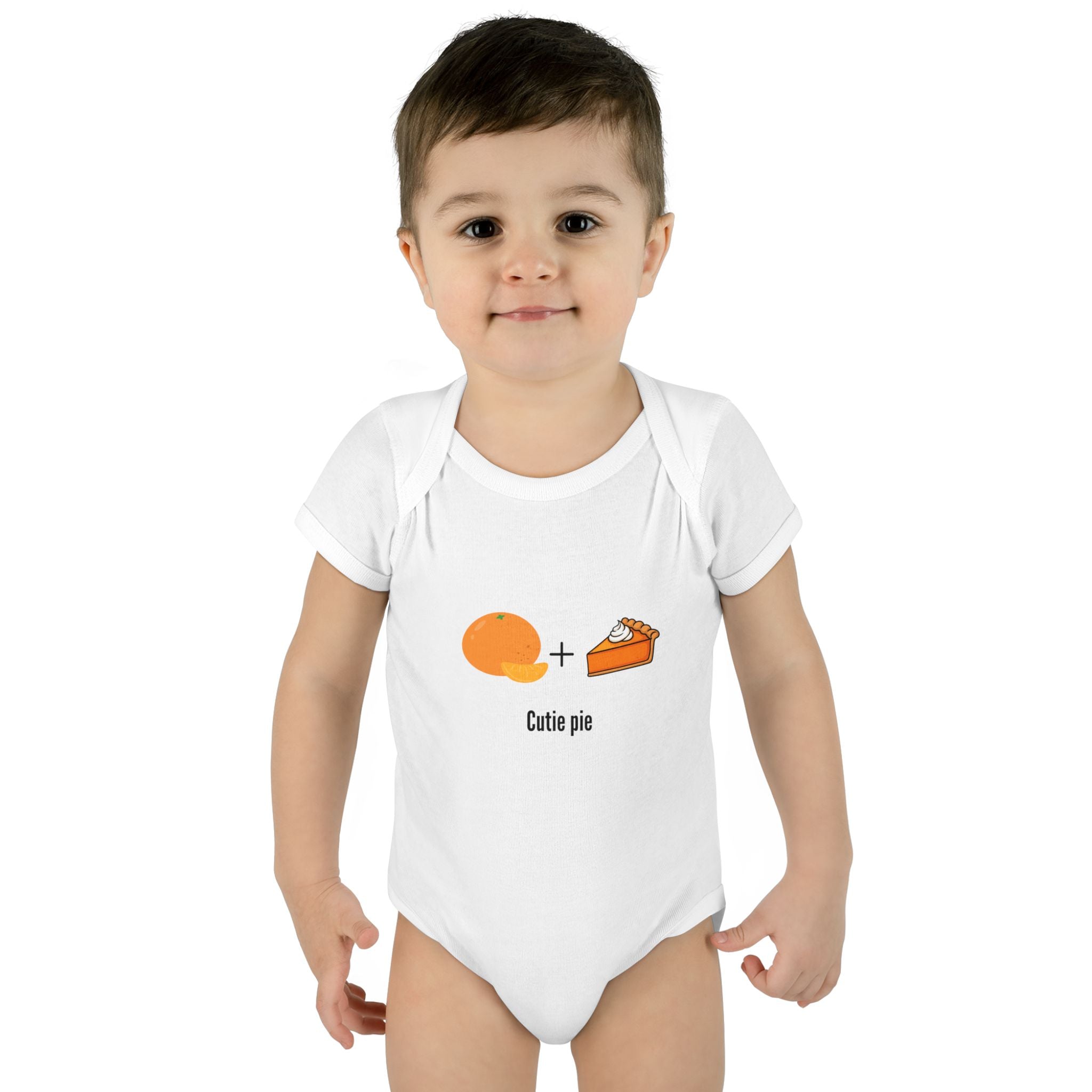 Cutie Pie Infant Bodysuit — Cute Pumpkin + Pie Graphic Baby Onesie