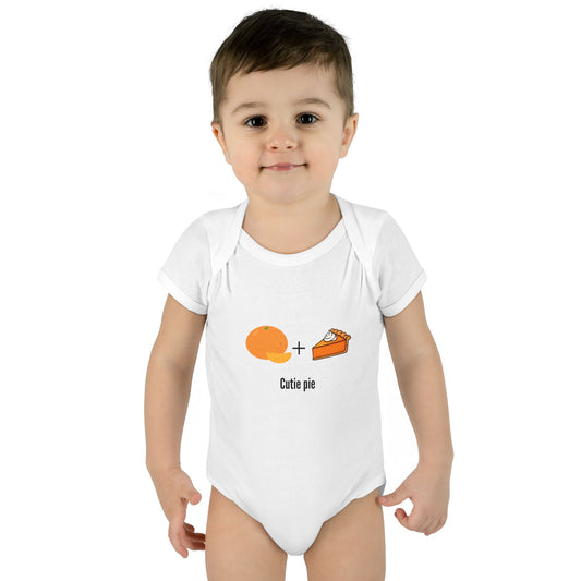 Cutie Pie Infant Bodysuit — Cute Pumpkin + Pie Graphic Baby Onesie