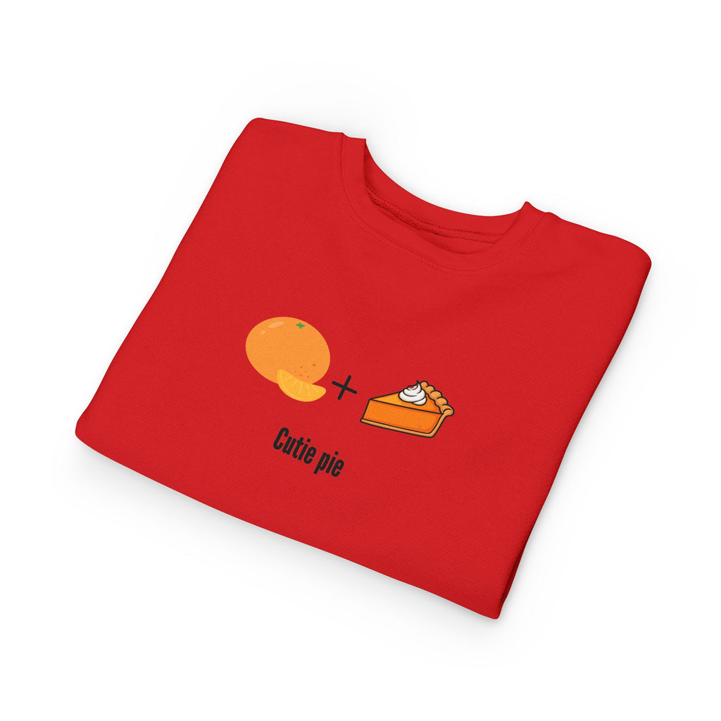 Cutie Pie Toddler Sweatshirt — Orange + Pie Cute Graphic Pullover