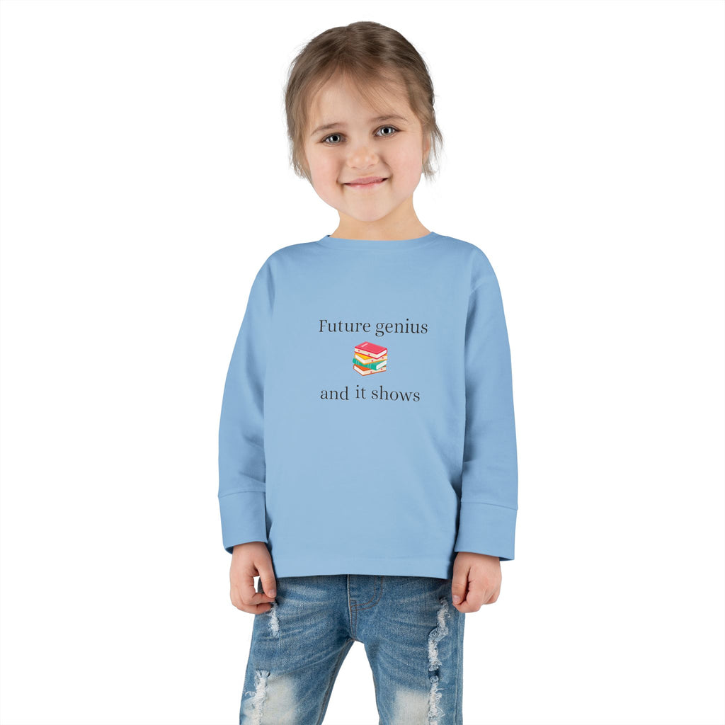 Toddler Long Sleeve Tee — "Future Reader" Rainbow Book Graphic