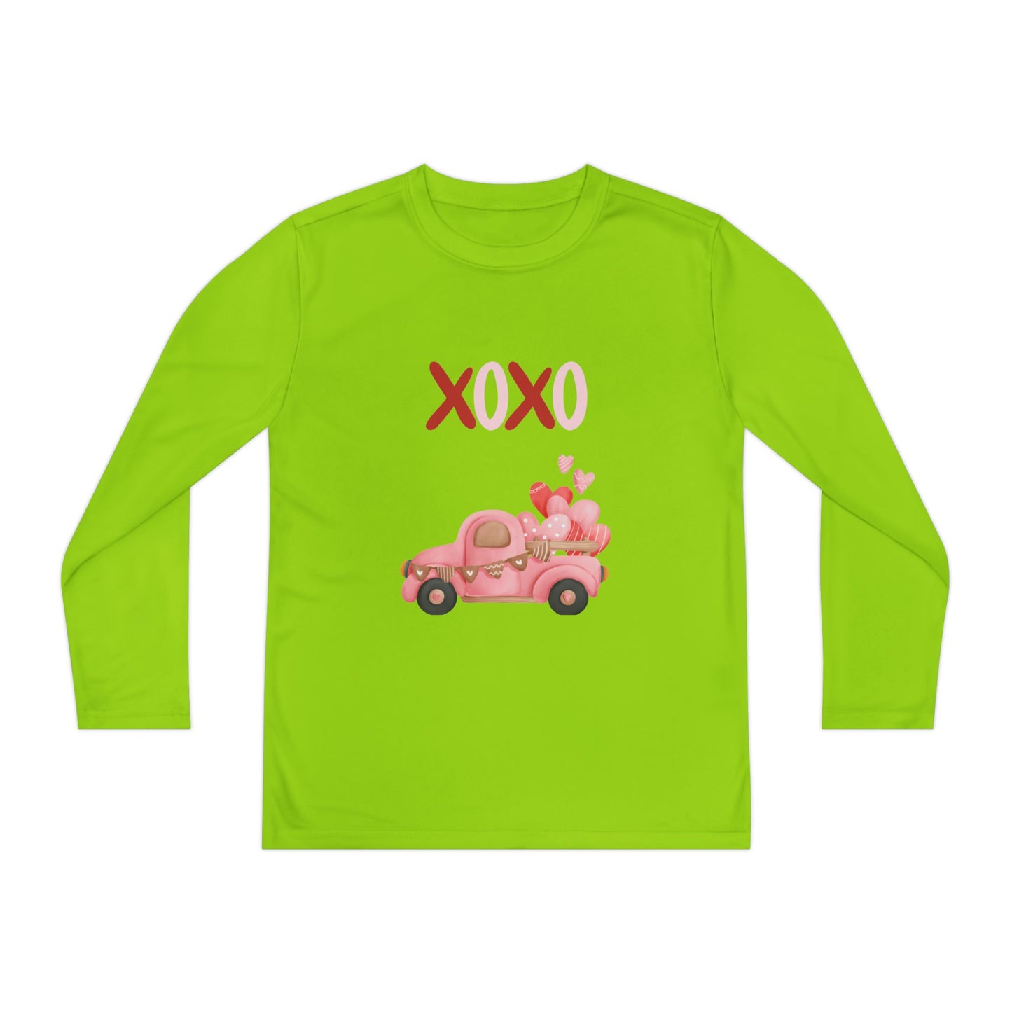 Youth Long Sleeve Tee — Pink Valentine Truck "XOXO" Design