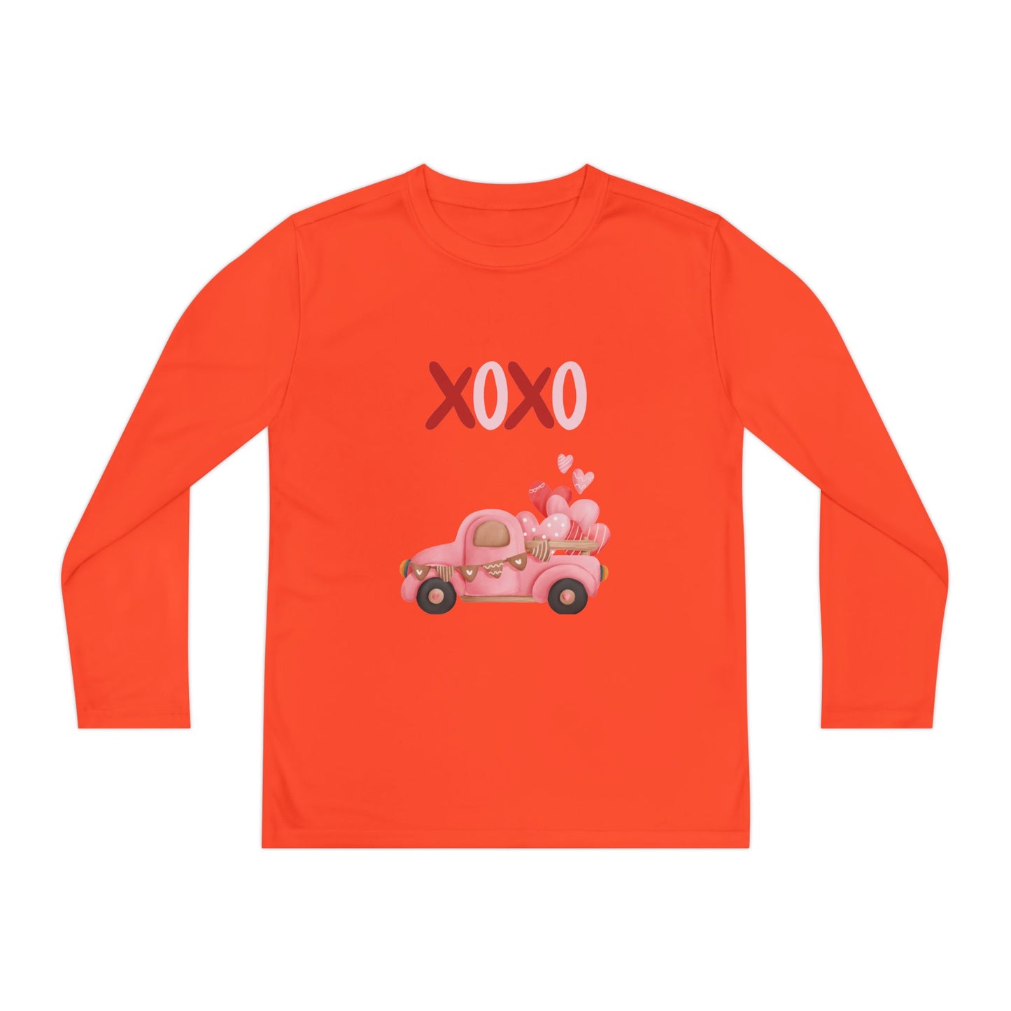 Youth Long Sleeve Tee — Pink Valentine Truck "XOXO" Design