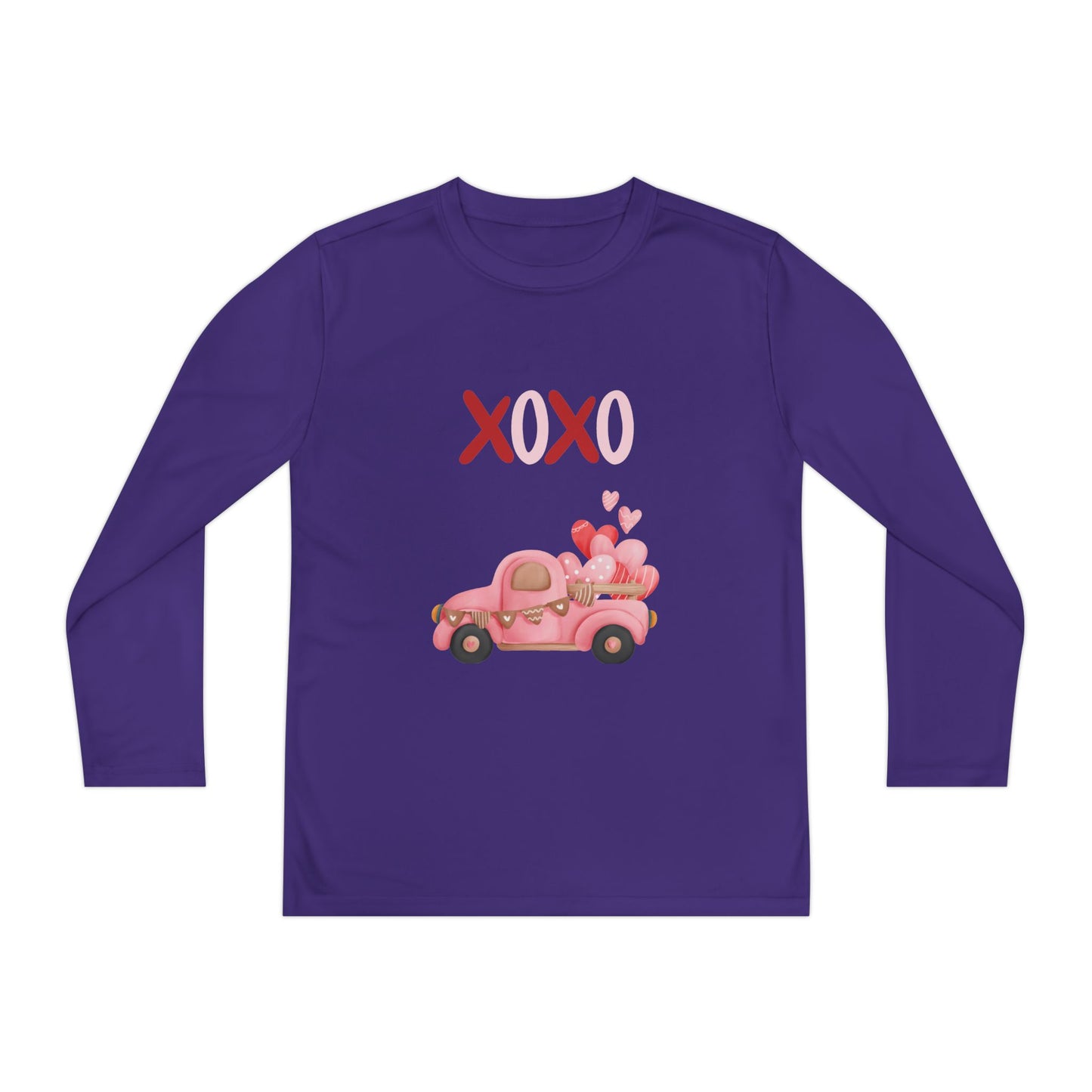 Youth Long Sleeve Tee — Pink Valentine Truck "XOXO" Design