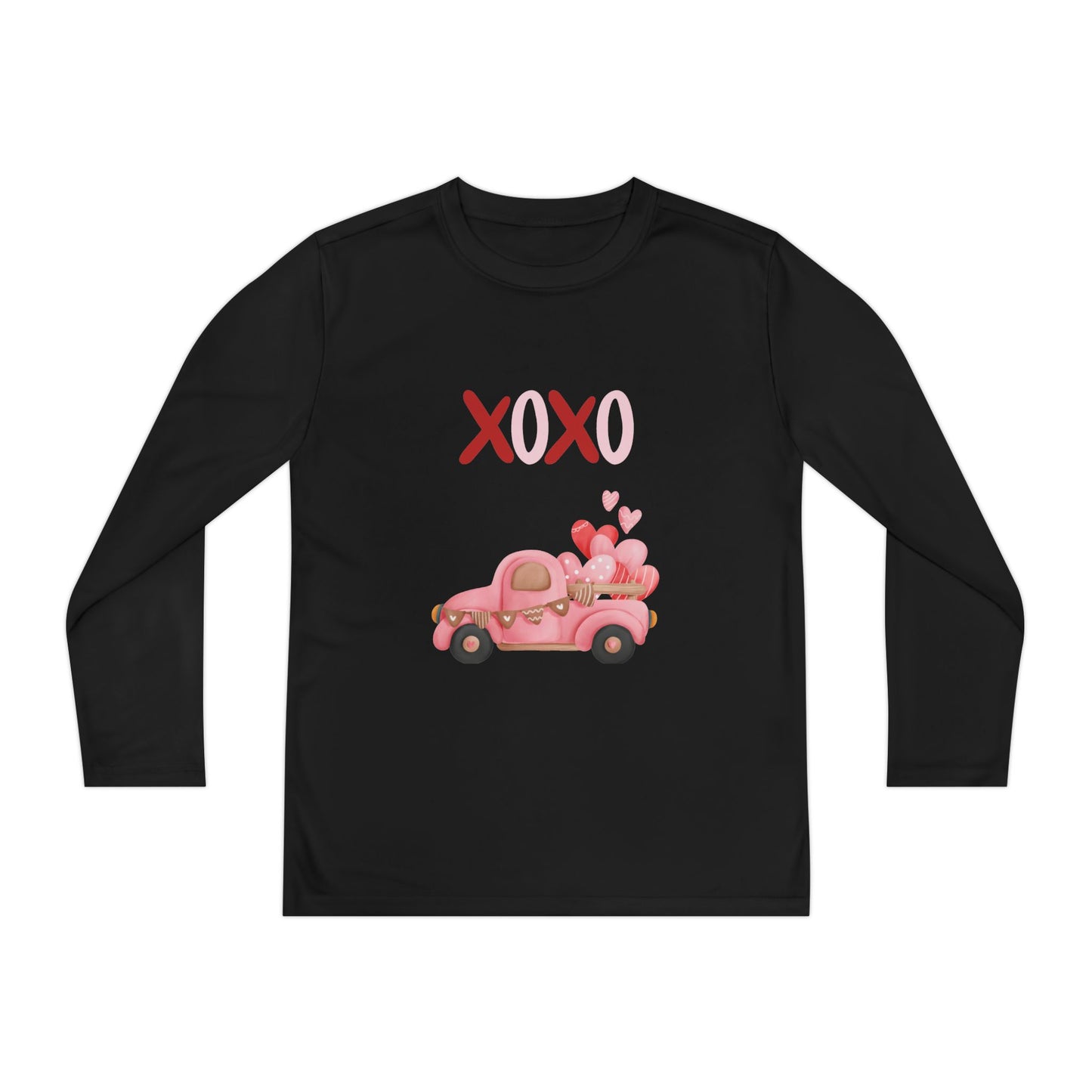 Youth Long Sleeve Tee — Pink Valentine Truck "XOXO" Design