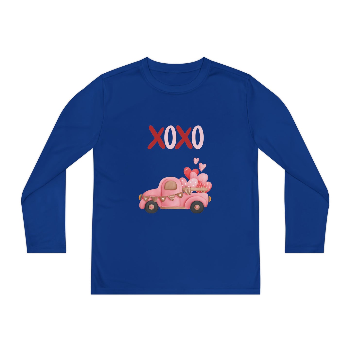 Youth Long Sleeve Tee — Pink Valentine Truck "XOXO" Design