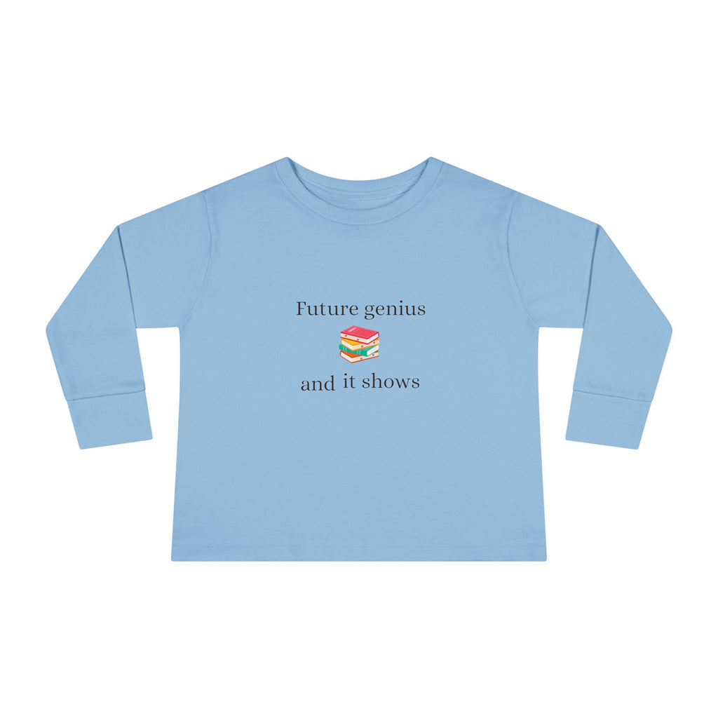 Toddler Long Sleeve Tee — "Future Reader" Rainbow Book Graphic
