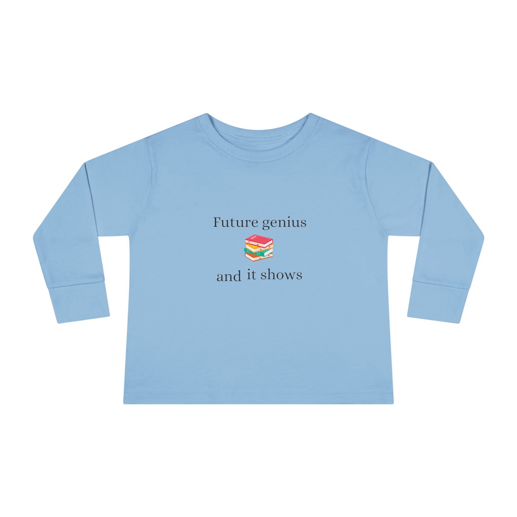Toddler Long Sleeve Tee — "Future Reader" Rainbow Book Graphic