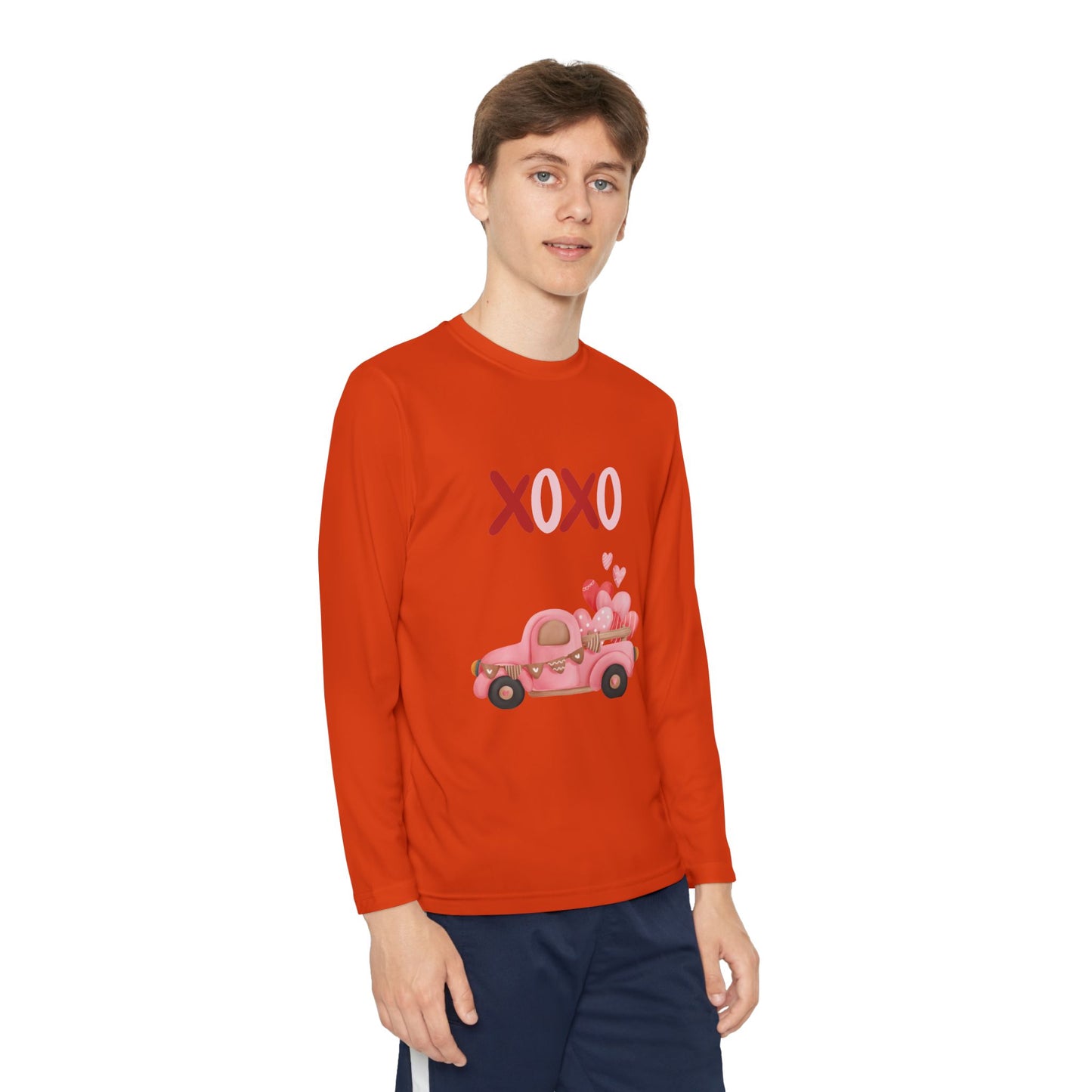 Youth Long Sleeve Tee — Pink Valentine Truck "XOXO" Design