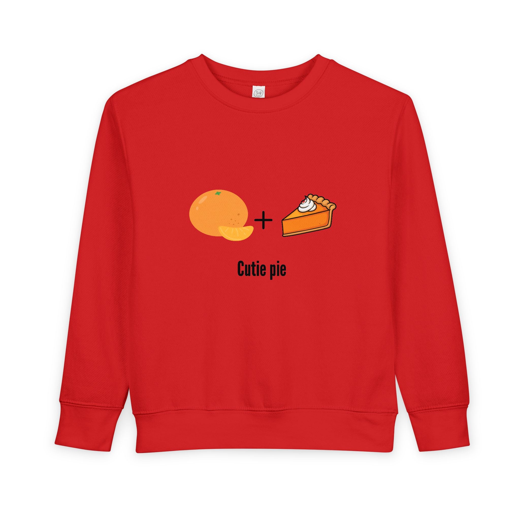 Cutie Pie Toddler Sweatshirt — Orange + Pie Cute Graphic Pullover