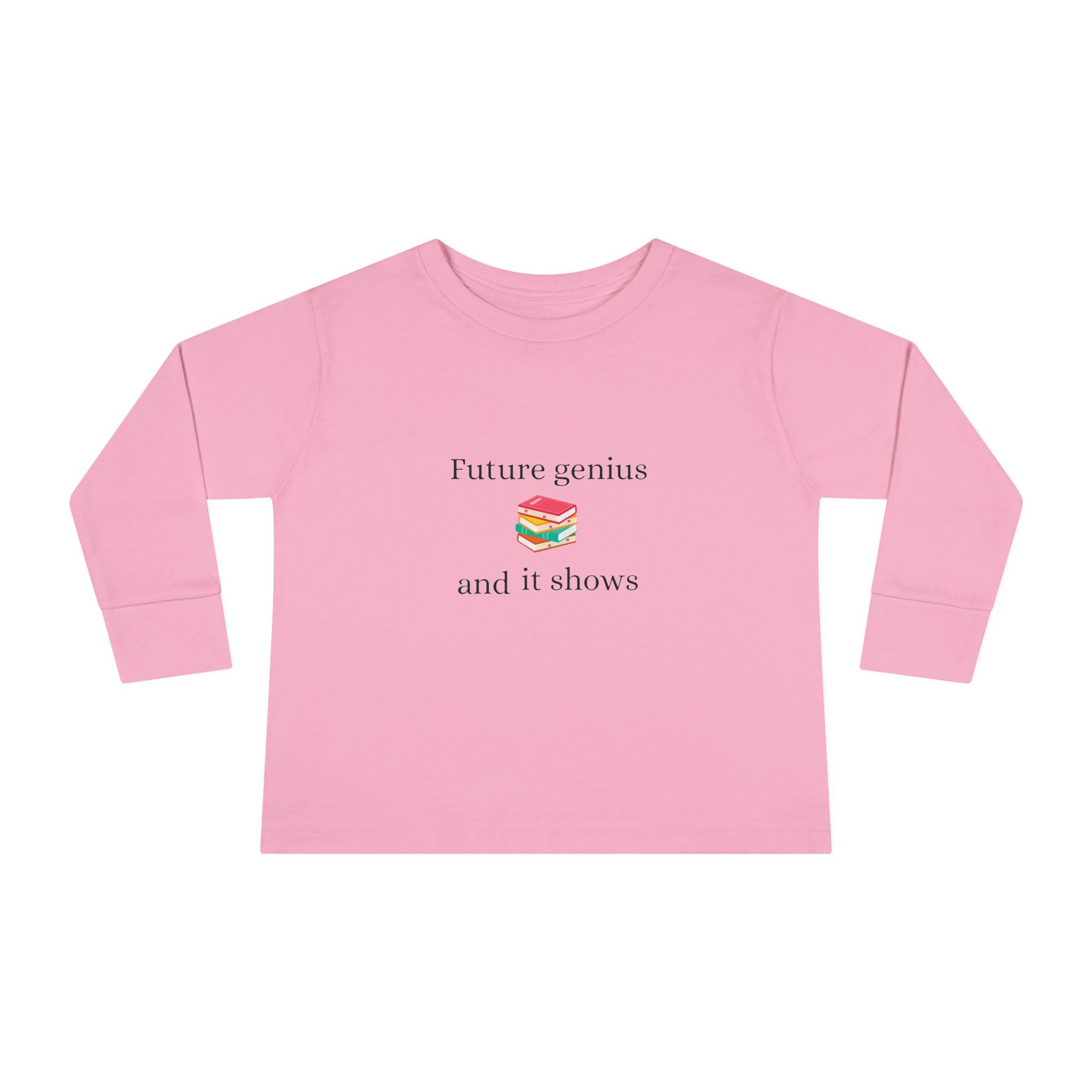 Toddler Long Sleeve Tee — "Future Reader" Rainbow Book Graphic