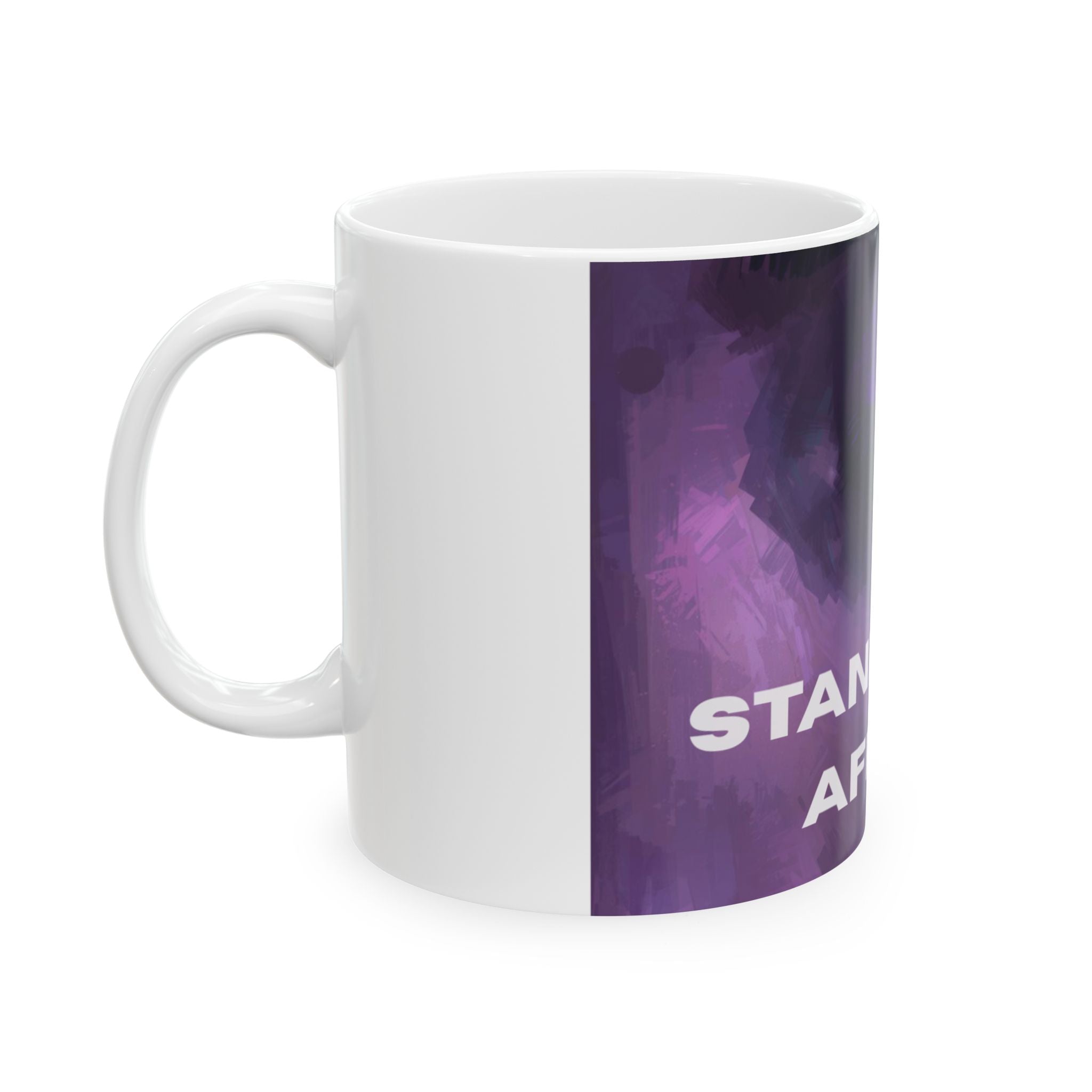 Stand With Africa Ceramic Mug — Solidarity Purple Design (11oz, 15oz)