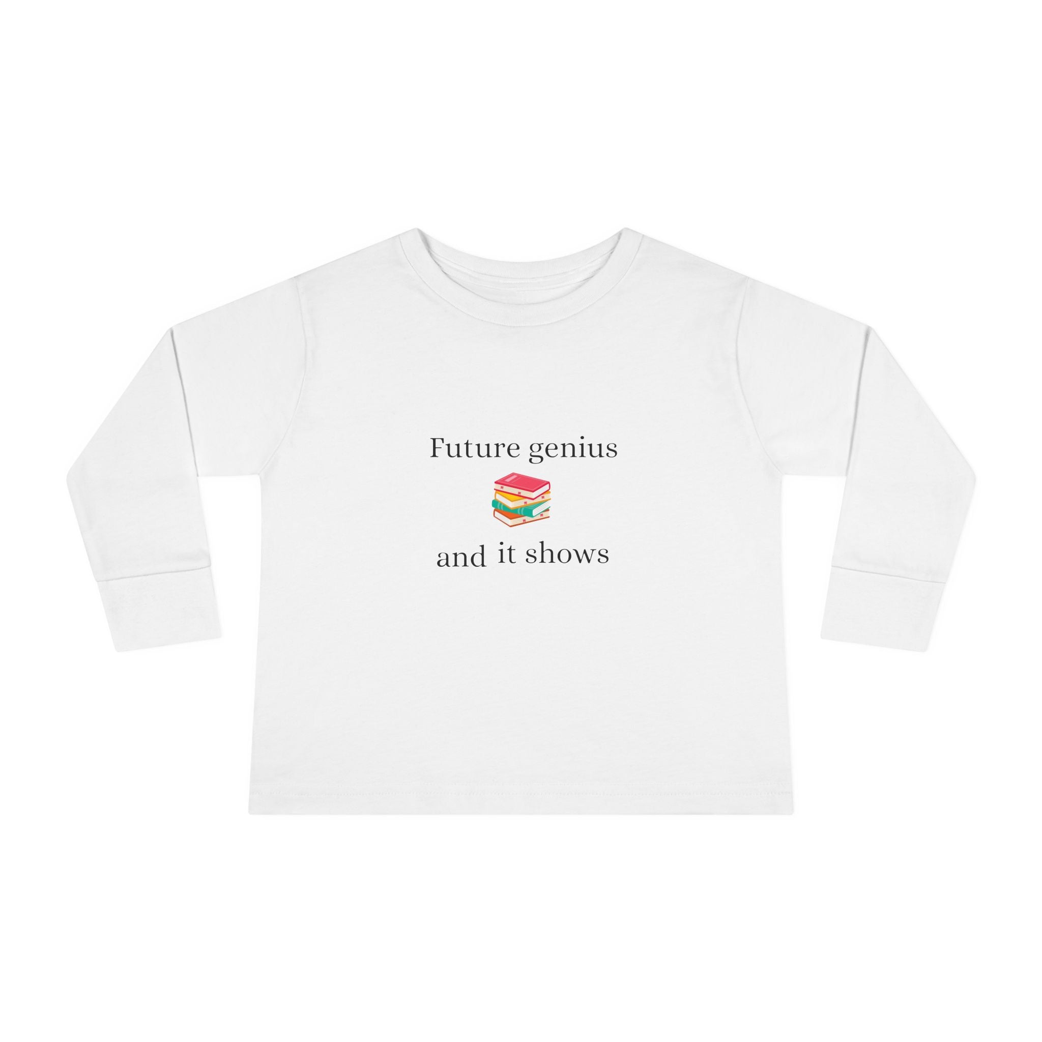 Toddler Long Sleeve Tee — "Future Reader" Rainbow Book Graphic