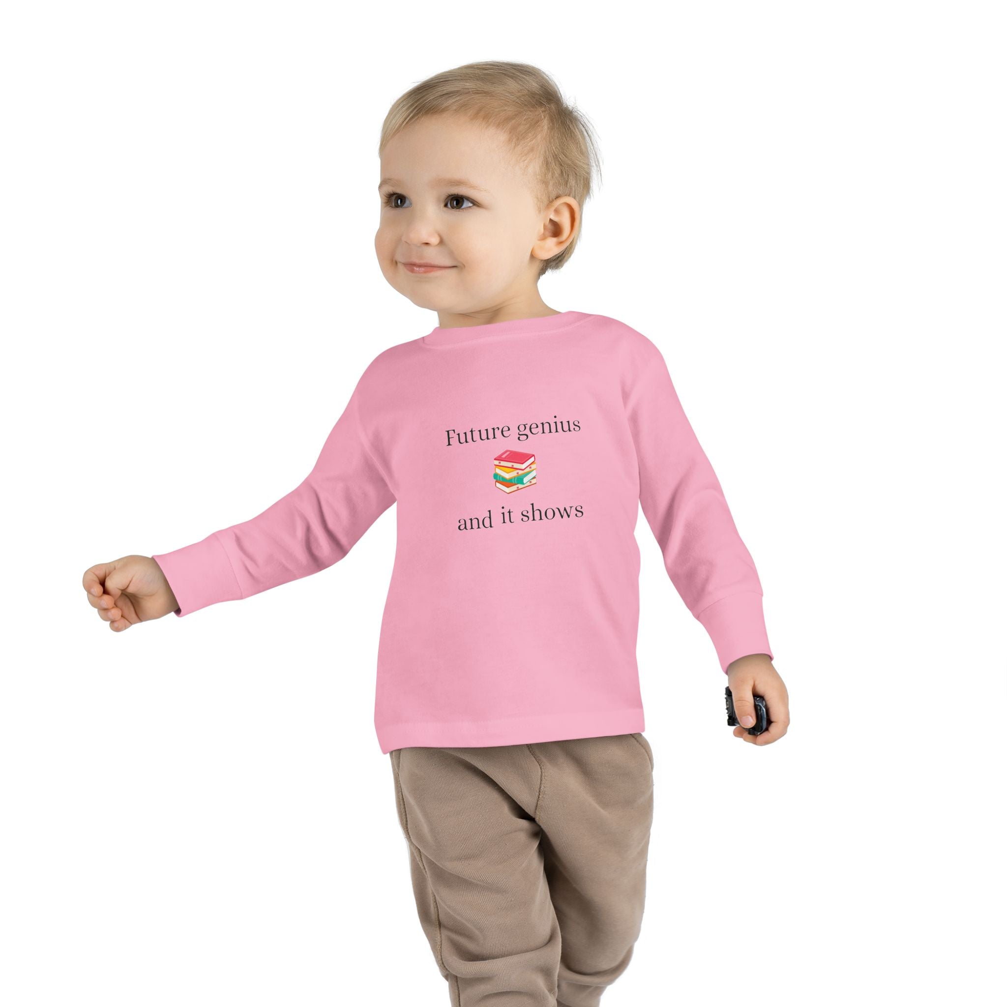 Toddler Long Sleeve Tee — "Future Reader" Rainbow Book Graphic