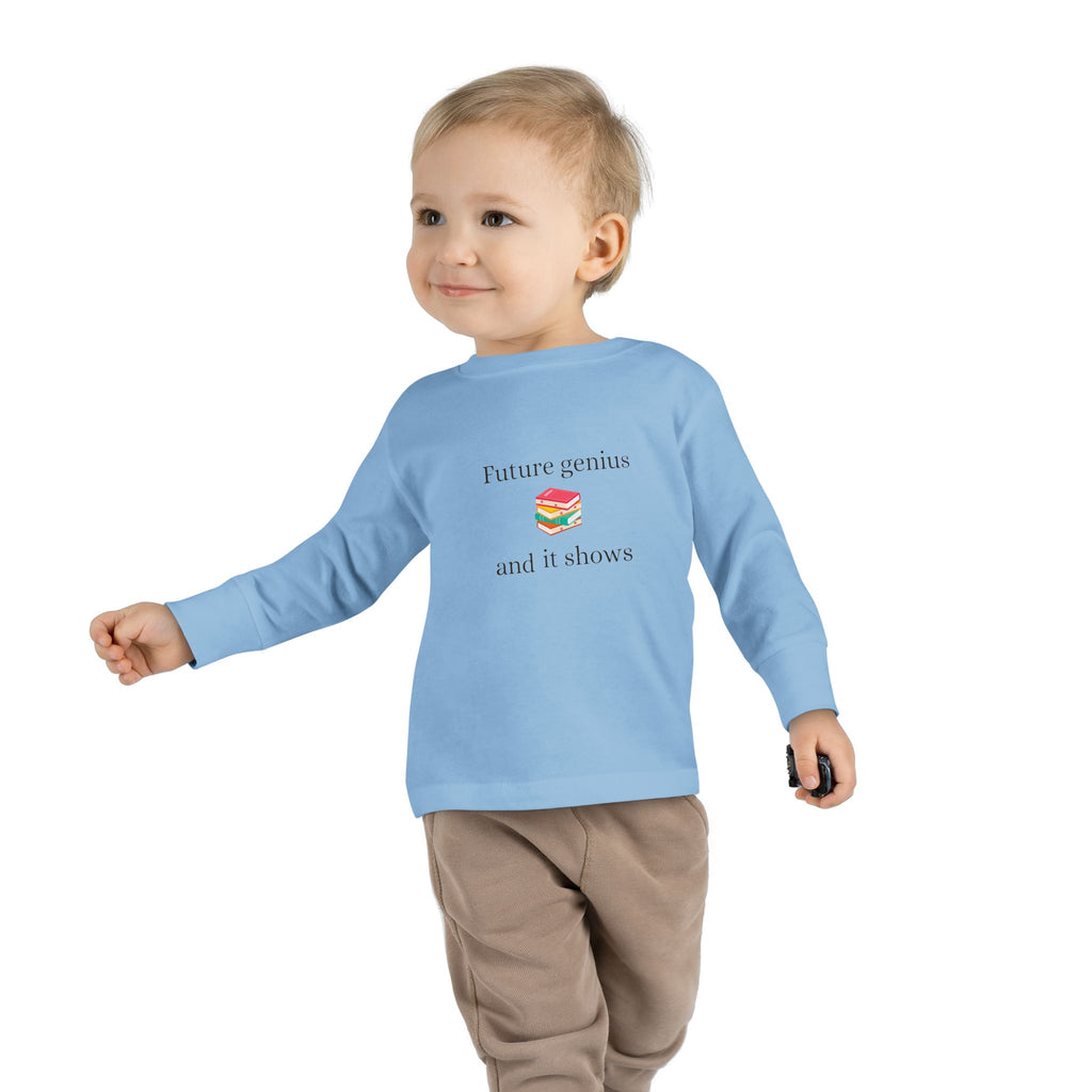 Toddler Long Sleeve Tee — "Future Reader" Rainbow Book Graphic