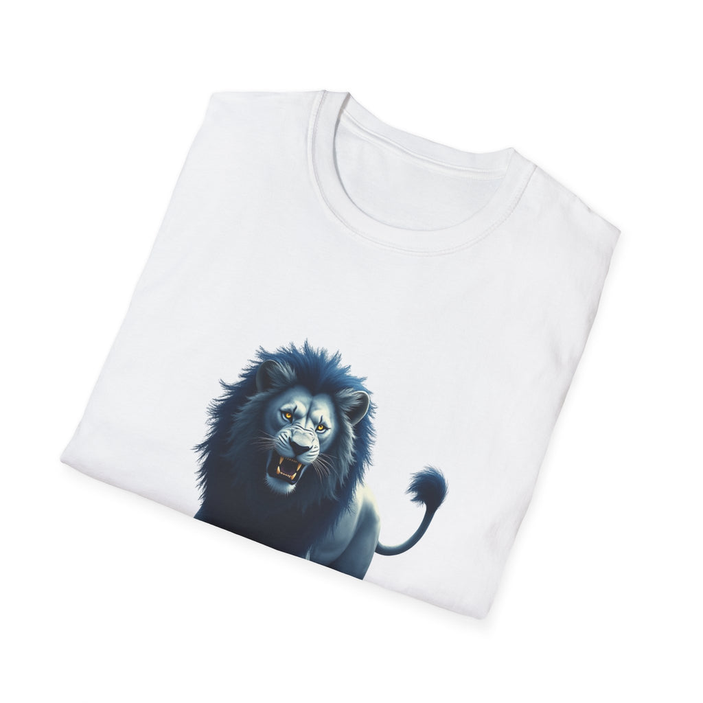Lion Graphic T-Shirt — Roaring Blue Lion Design