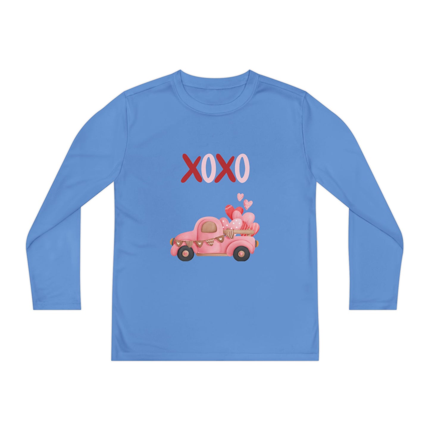 Youth Long Sleeve Tee — Pink Valentine Truck "XOXO" Design
