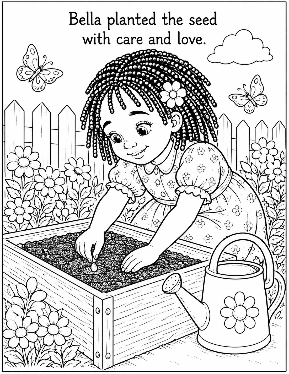 Bella and the Sunflower Seed Mini Coloring Book